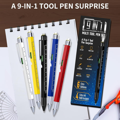 Pen Gifts for Men, Huhoo Cool Gadgets Tools Multi Tech Pen for Men, Personalized Gifts for Dad or Him, Funny Gift for Christmas, Father's Day, Val...