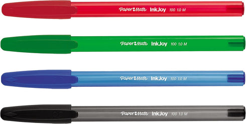 Paper Mate InkJoy 100ST Ballpoint Pens | Medium Point (1.0mm) | Classic Colours | 4 Count...