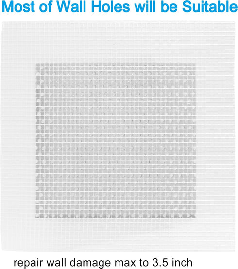 4 Inch Drywall Repair Kit, 8pcs Aluminum Wall Patch Repair Kit, Self Adhesive Fiberglass Dry Wall Patch Kits, Wall Repair Patch Kit for Broken Wal...