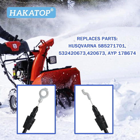 HAKATOP Snow Thrower Chute Deflector Control Drive Cable Replaces Husqvarna 532420673 585271701 AYP 178674...