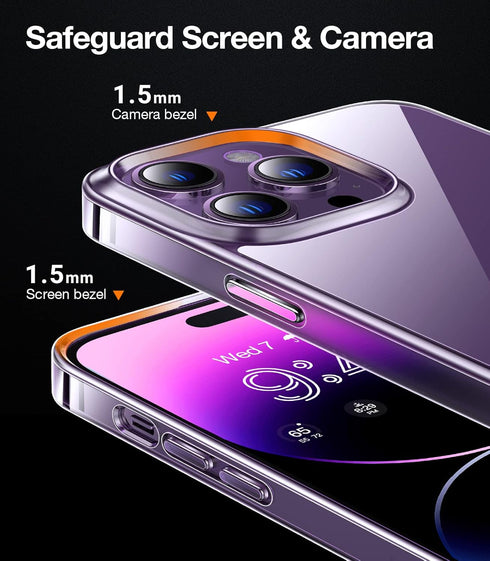 TORRAS MoonClimber Designed for iPhone 14 Pro Case Clear with Stand Metal Kickstand, Non-Yellowing, 10FT Military Drop Protective Shockproof Slim ...