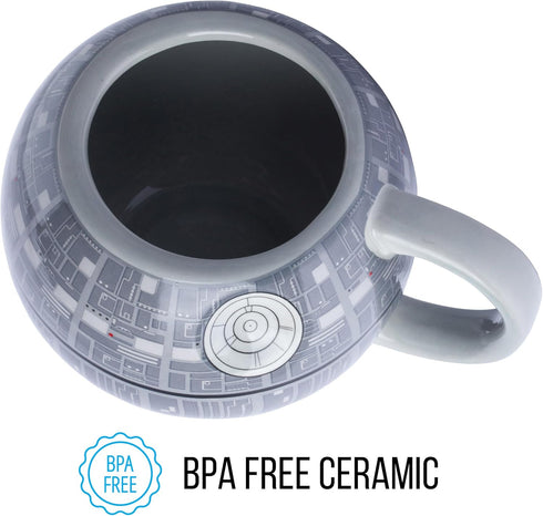 Silver Buffalo Star Wars Death Star 3D Sculpted Ceramic Coffee Mug for Cappuccino, Latte or Hot Tea, 20 ounce, Gray Multicolor SV9195...