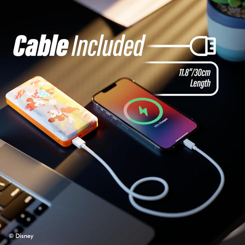 Disney Mickey Mouse and Friends 10,000Mah Power Bank- Universally Compatible Portable Phone Charger Battery Pack w/USB Charging Port Gifts for Wom...