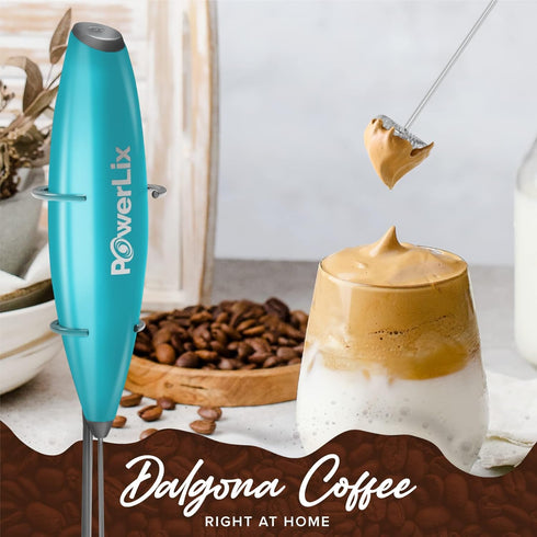 PowerLix Milk Frother Handheld Battery Operated Electric Whisk Beater Foam Maker For Coffee, Latte, Cappuccino, Hot Chocolate, Durable Mini Drink ...