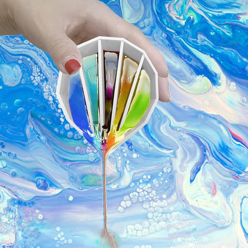AFUNTA 3/5 Cavity Split Cups for Paint Pouring, Reusable Silicone Split Cup for Acrylic Pouring with 3 PCS Silicone Stir Sticks...