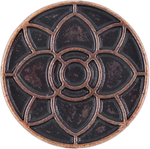 Bezelry 12 Pieces Lotus Blossom Metal Shank Buttons. 20mm (3/4 inch) (Dark Copper)...