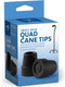 1/2" Tips for Small Base Cane, Black- Box contains 1 pair...