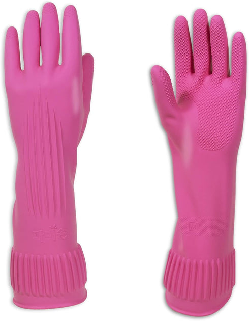 Kitchenware Mamison Quality Rubber Gloves Pink Size M, Waterproof Rubber Gloves 1 Pairs, Korean Home and Improvement Brand...