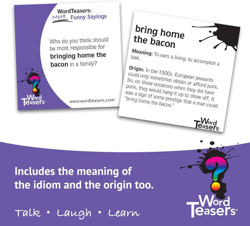 More Funny Sayings - Even More Funny Word Game & Conversation Starter for Kids, Teens & Adults - Idiom Game - Family Trivia Cards for Adults & Kid...