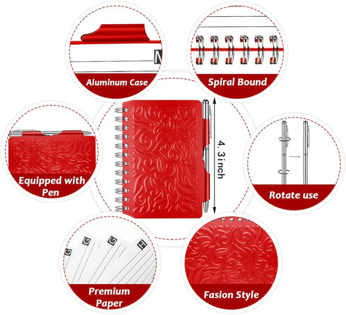 2 Pieces Portable Password Book Password Organizer Notebook Elegant Mandala Pattern Password Book Keeper with Pen, Spiral Bound Notebook for Passw...