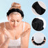 Sponge Spa Headband for Women, Black Makeup Headband and Wrist Washband Set for Face Washing, Skincare, Shower, Makeup Removal...