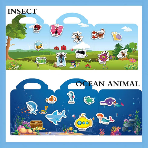 NIDEZON Sticker Activity Books Set for Toddlers, Reusable Sticker Book for Kids, Window Clings Educational Stickers Toy Birthday Gifts for Kids Ch...