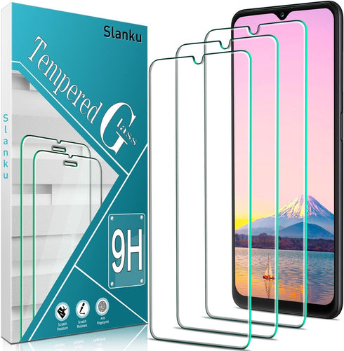 Slanku (3 Pack) Screen Protector for Samsung Galaxy A12 Tempered Glass, Bubbles Free, Anti-Scratch, Easy to install, Case Friendly, 9h-Hardness......