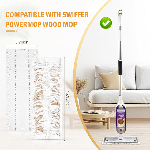 12 Pack Disposable Mop Refill Pads for Swiffer Powermop Wood Mopping Pad Refills, Wood Floor Cleaning Power Mop Pads Replacement Wood Floor Mop Pa...