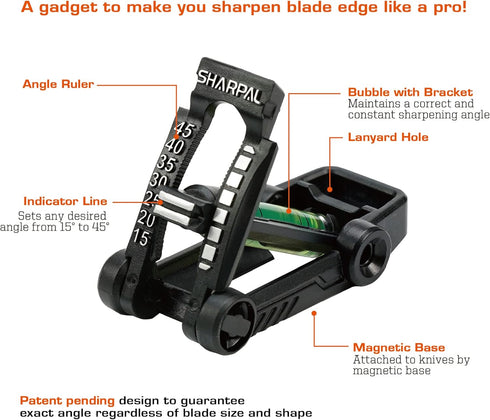 SHARPAL 194H Whetstone Knife Blade Sharpener Sharpening Stone Angle Guide, Chisel/Plane Iron Blade Honing Guide, Knife Edge Angle Finder, Knife Sh...