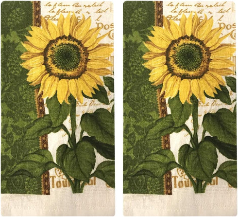 Lobyn Value Packs Kitchen Towel 5 Piece Linen Set 2 Towels 2 Pot Holders 1 Oven Mitt (Sunflower 2)...