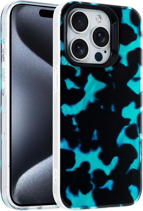 Compatible with iPhone 13/14/15 Case, Blue Leopard Print for Girl Women Men, TPU Bumper Clear Phone Case Cover Designed for iPhone 13/14/15 6.1 In...