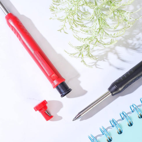Mechanical Carpenter Pencils Set Including 1 Engraving Pen, 3pcs 2.0 mm Mechanical Pencils with 12pcs Refills, 3pcs 2.8 mm Deep Hole Woodworking P...