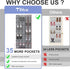 Over the Door Shoe Organizers 35 Mesh Pockets Hanging Shoe Organizer Shoe Rack for Closet Entryway Bedroom Bathroom Pantry Shoe Holder for Men Sne...