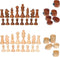 2 in 1 Chess Pieces Wood Chess Pieces + Checker Pieces Without Board (3.5 inches)...