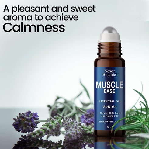 Muscle Ease Essential Oil Roll-On 10ml - 100% Pure Therapeutic Grade Blend for Sore Muscles, Aches & Pains - Roll On Application - Perfect for Ath...
