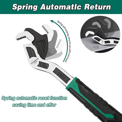 6 inch Adjustable Wrench,Auto Size Adjusting Wrench,0.28"-0.6" (7-15MM) Self-Adjusting Quick Wrench,Multi-Size Spring Adjustable Wrench,Auto Size ...