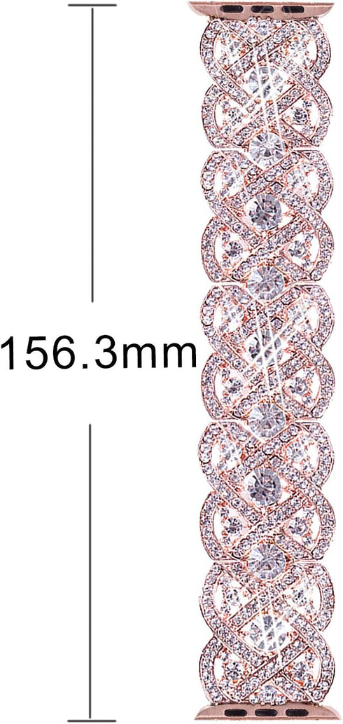 VIQIV Bling Bands for Apple Watch 40mm 44mm Iwatch Series 4 3 2 1, Diamond Rhinestone Stainless Steel Metal Bracelet Wristband Strap for Women...