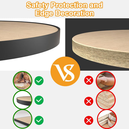 Veneers Edge Banding, U-Shaped Edge Banding, Countertop Edge Trim, Plywood Edge Banding, Soft Silicone Self Adhesive Edge Protector Strip (3mx18mm...