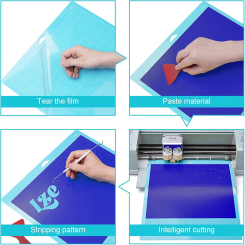 Cutting Mat for Cricut 4 Pack Accessories and Supplies Light Replacement Blue Cut Pads Cricket Cards for Cutting Machine Maker/Maker 3/Air/Air 2 w...