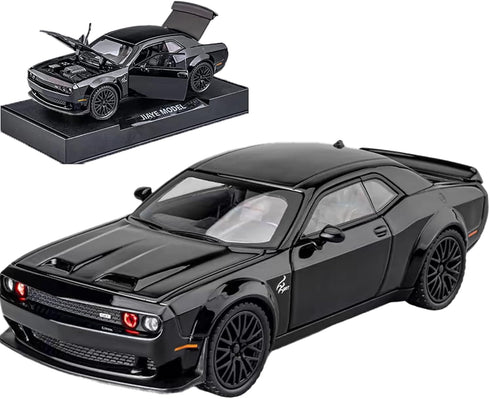 Toy Car Model 1/32 Dodge Challenger Hellcat Alloy Model Car with Light and Sound Collectible Model Cars Pull Back Toy Vehicles for Boys Children A...