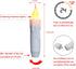 CVHOMEDECO. Flickering Taper Candles LED Drip Flameless Candles, Battery Operated with Timer, White, 4-3/4 Inch, Set of 3...