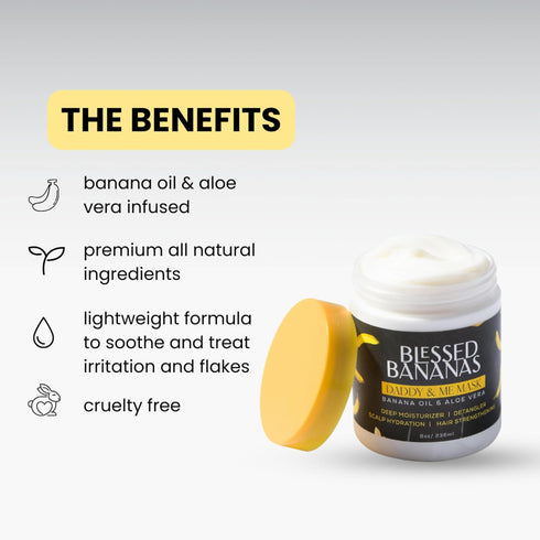 Daddy & Me Mask - 8oz Banana Oil & Aloe Vera - Hair Hydration, Hair Strengthening, Scalp Hydration, Deep Moisturizer, Detangler - 1 Count...