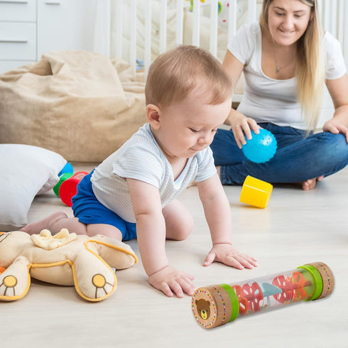 Musfunny Rainmaker Baby Rain Stick Toys for Kids: 8 inch Rainstick Sensory Rattle Toys for Babies,Shaker Rainfall Tubes Musical Instrument -Colorf...