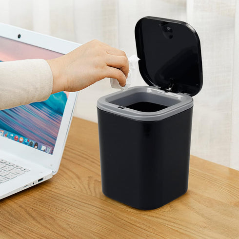 Begale 0.5 Gallon Plastic Mini Garbage Can, Tiny Trash Can with Lid...