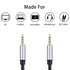 Male to Male Audio Cable 1Ft,3.5mm 4 Pole Nylon Braided Stereo Aux Cable/Auxiliary Cable/Aux Cord for Headphones, PS4,Phone, Tablets, Headset, PC,...