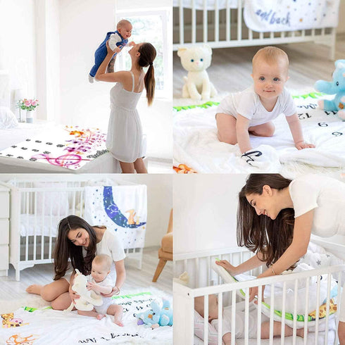 Musical Theme Baby Monthly Milestone Blanket for Boys and Girls, Watercolor Note Sheet Music Month and Age Blanket, 48x40in Soft Flannel, Monthly ...