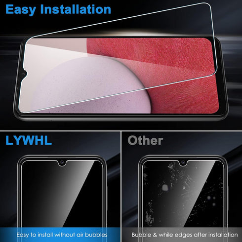 LYWHL [3 Pack for Samsung Galaxy A14 5G Screen Protector, Tempered Glass HD Clear 9H Hardness Protector Film for Galaxy A14, Anti Scratch Bubble F...