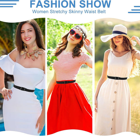 Women Invisible Belt, No Show Women Stretch Belts Adjustable Elastic Belt No Show Waist Belts Web Belt with Flat Buckle for Jeans Pants Dresses...