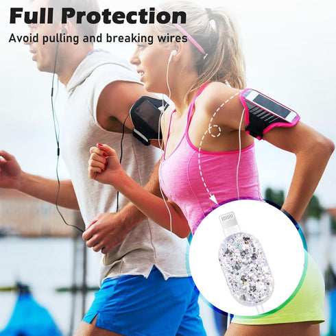 Luxury Cable Protector Suitable for Apple iPhone Charger Clear Wave Edge Design,Data Line USB Case Wire Cable Saver Phone Charger Protector for iP...