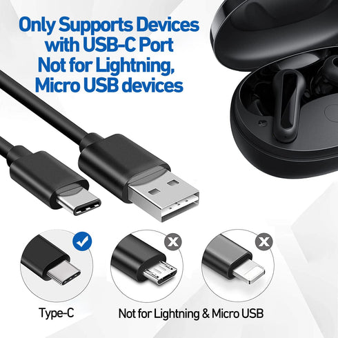 Adhiper USB C Charging Cable for Anker Soundcore Life Q35/Q30/Q20+/Space Q45 Headphones, USB C Charger Cord for Anker Liberty 4/3 Pro, Life P2/P3,...
