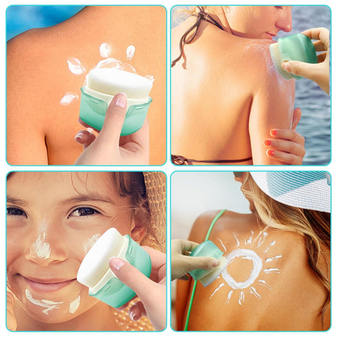 2Pcs Sunscreen Applicator for Kids, Sunscreen Brush Sunblock Applicator for Kids, Sun Lotion Applicator Kids Sunscreen Applicator with Protective ...