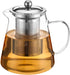 34OZ Glass Teapot, Glass Teapot With Infuser 18/8 Stainless Steel, Clear Teapot Small Tea Kettle, Loose Leaf Tea Maker Tea Brewer for Camping, Tra...