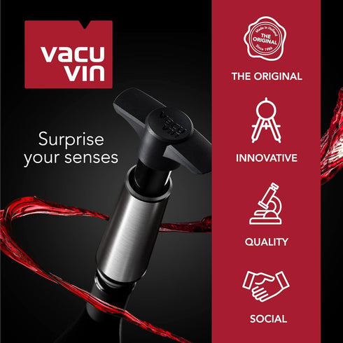 Vacu Vin Wine Saver Vacuum Stoppers – Set of 3 – Multicolor – Airtight Seal to Keep Wine Fresh Up to a Week – Compatible with Vacu Vin Wine Saver ...