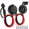MICTUNING 1FT 14 AWG SAE Socket Sidewall Port to Male Plug 12V-24V Power Cord Quick Connector Extension Cable Harness, Waterproof Dust Cap, for Au...