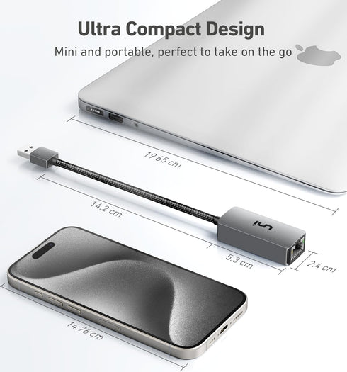uni USB to Ethernet Adapter, Driver Free USB 3.0 to Gigabit Ethernet LAN Network Adapter, 100/1000 Mbps RJ45 Internet Adapter Compatible with MacB...