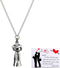 Taouzi Valentine's Day Necklace for Women Affectionate Hug Necklace Couples Necklace for Him and Her Stainless Steel Chain Necklace Valentine's Da...
