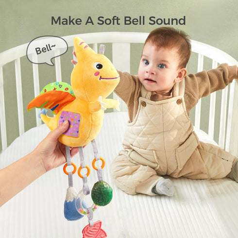 TUMAMA Dinosaur Hanging Rattle Toy, Car Seat Stroller Crib Mobile Toy for 3 6 9 12 Months Boys, Girls Newborn Infants Toddlers...