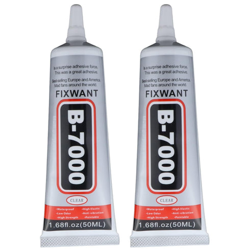 B-7000 Clear Glue for Rhinestones Crafts, Clothes Shoes Fabric, B7000 High Viscosity Glues for Cell Phone Screen Repair Jewelry Stone Metal Nail A...