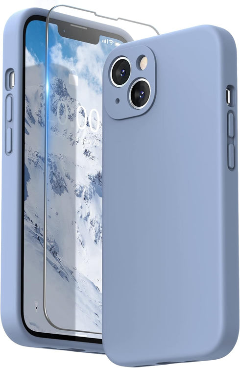 SURPHY Compatible with iPhone 13 Case with Screen Protector, (Camera Protection + Soft Microfiber Lining) Liquid Silicone Phone Case 6.1 inch 2021...
