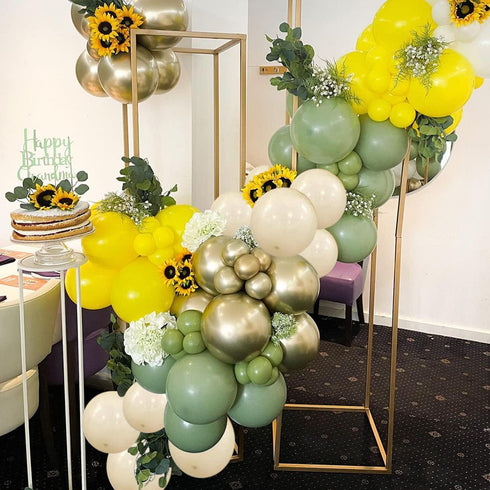 Sage Green Gold Confetti Balloons - 50 pcs Olive Green Blush Gold Metallic Latex Balloon for Eucalyptus Birthday Baby Shower Wedding Bridal Shower...